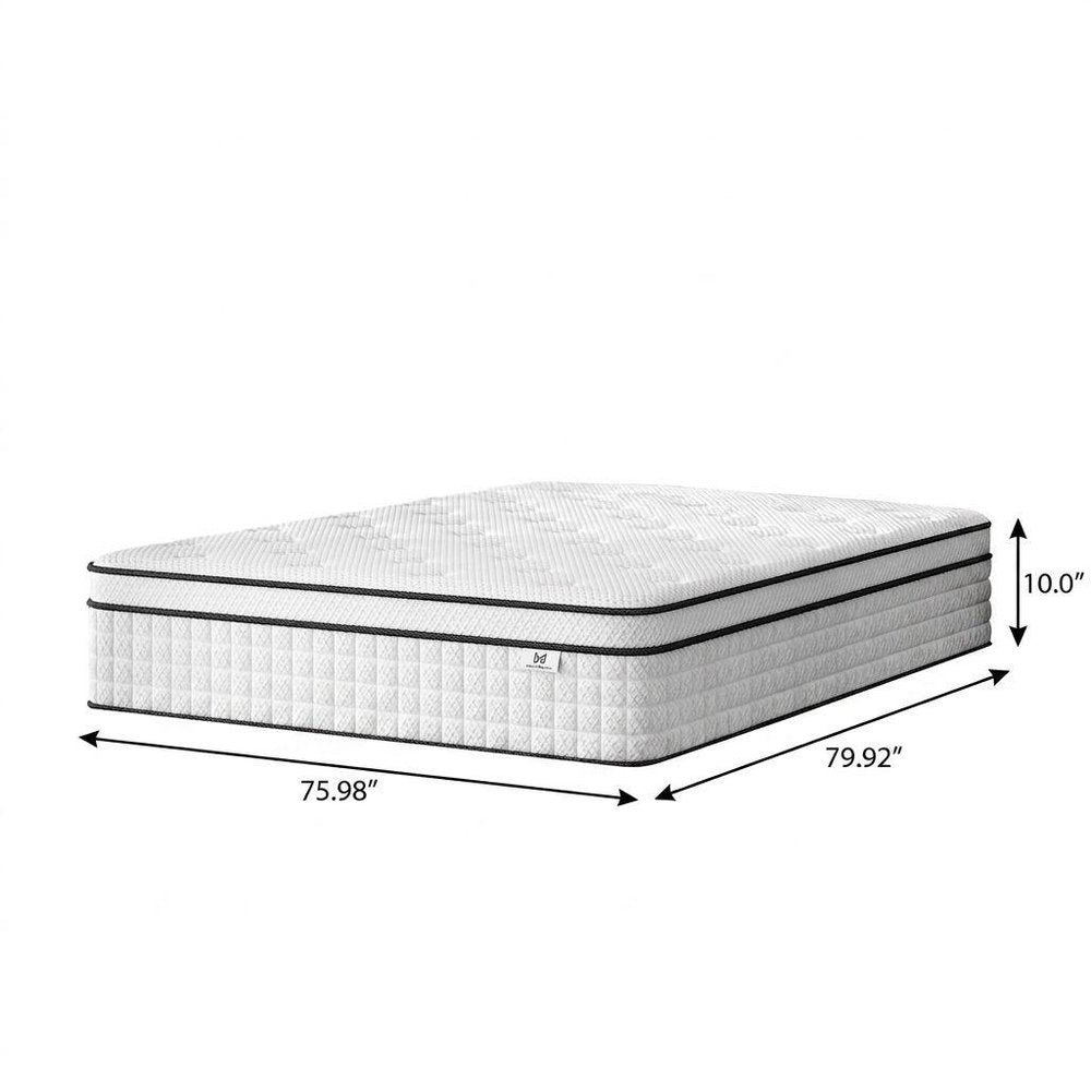 10" Full Double Gel Memory Foam Medium Check Hybrid Mattress