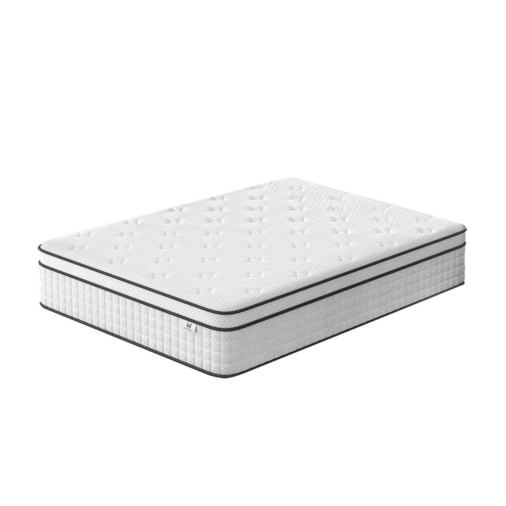12" Full Double Gel Memory Foam Check Medium Hybrid Mattress