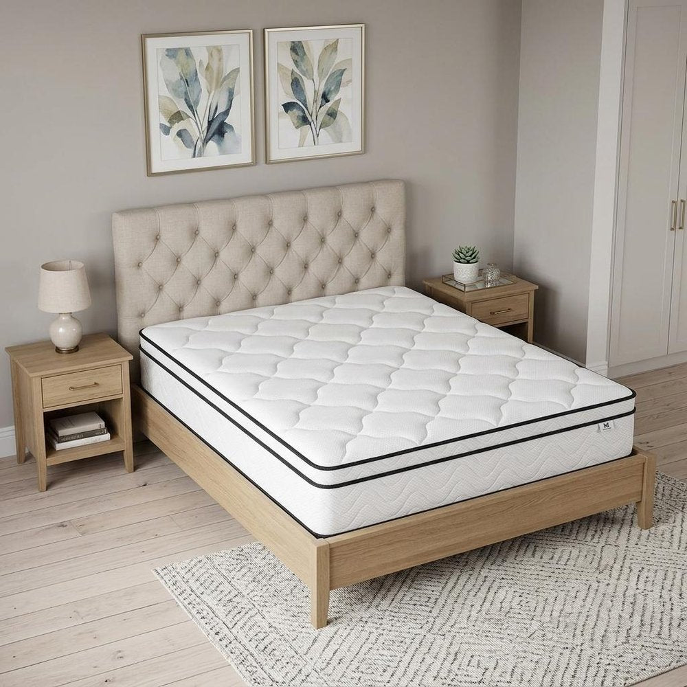 10" Twin Gel Memory Foam Medium Chevron Hybrid Mattress