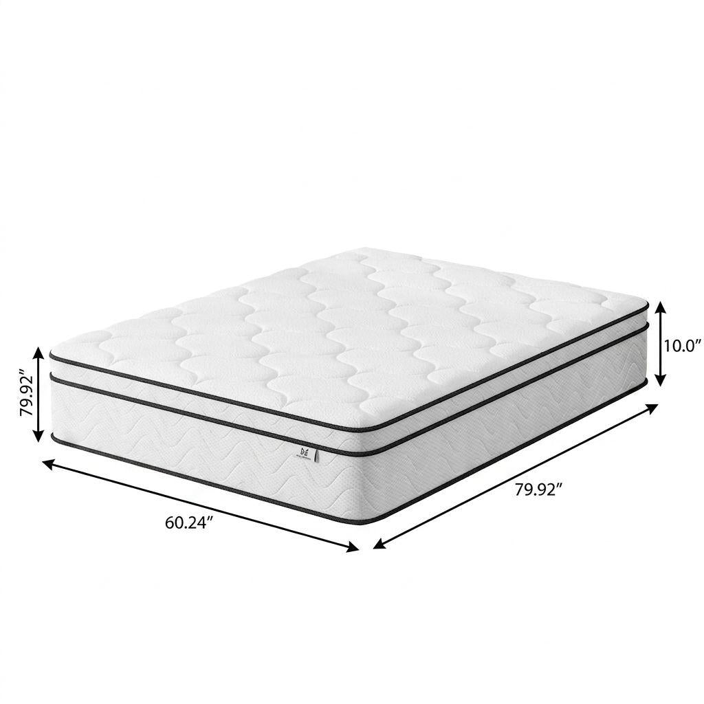 10" Queen Gel Memory Foam Medium Chevron Hybrid Mattress
