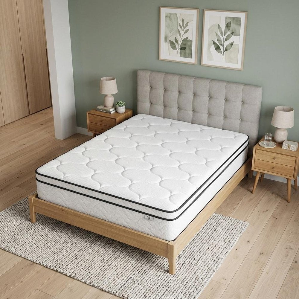 12" Twin Gel Memory Foam Medium Chevron Hybrid Mattress