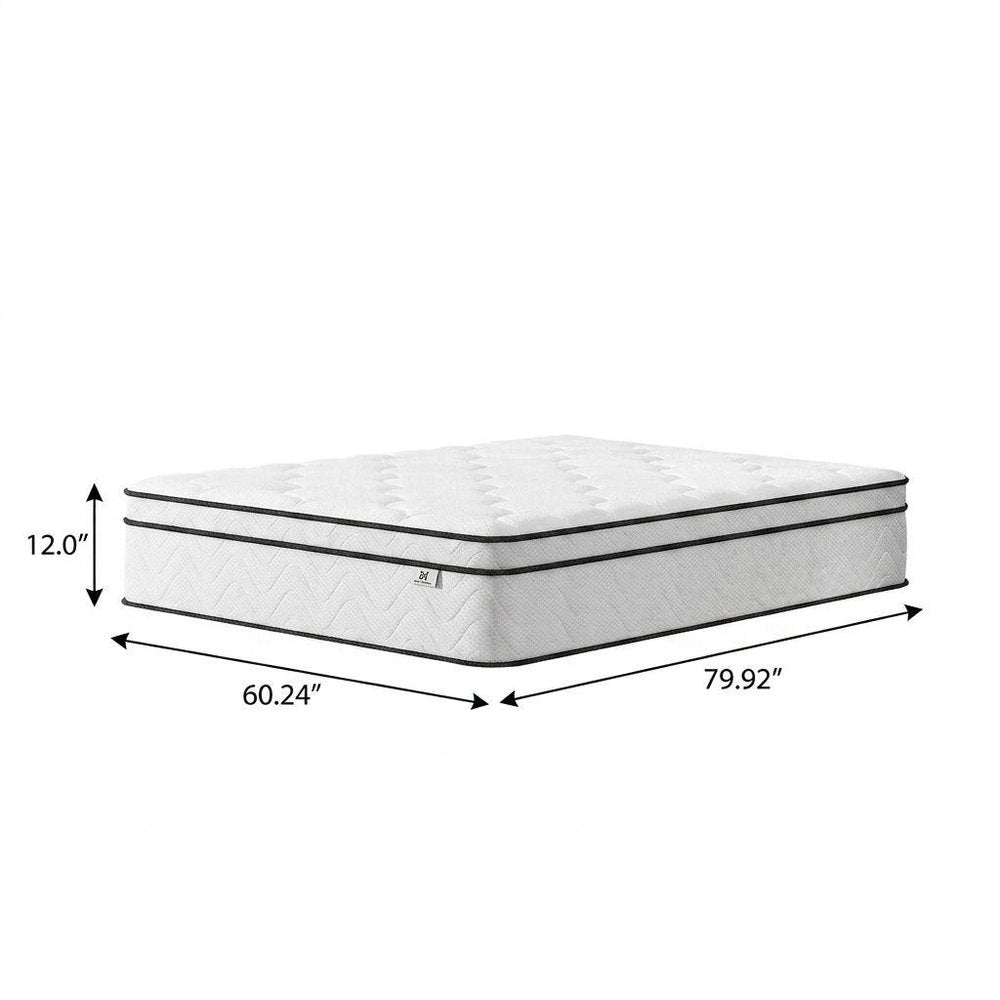 12" Twin Gel Memory Foam Medium Chevron Hybrid Mattress