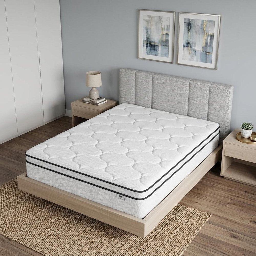 12" Queen Gel Memory Foam Medium Chevron Hybrid Mattress