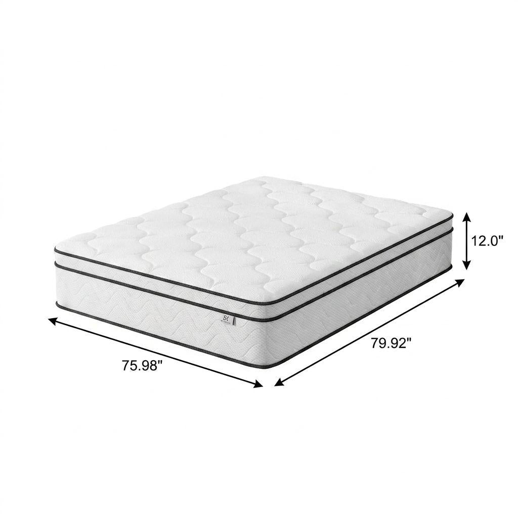 12" King Gel Memory Foam Medium Chevron Hybrid Mattress