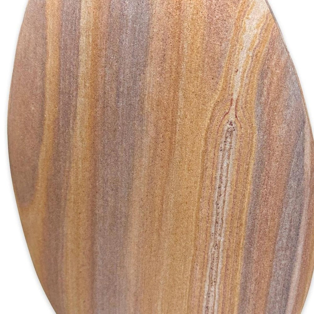 12" Taupe Stoneware Oval Table Vase