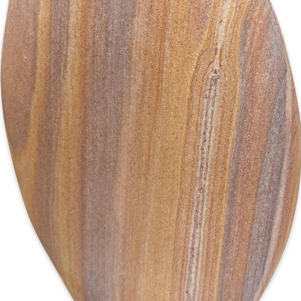 12" Taupe Stoneware Oval Table Vase
