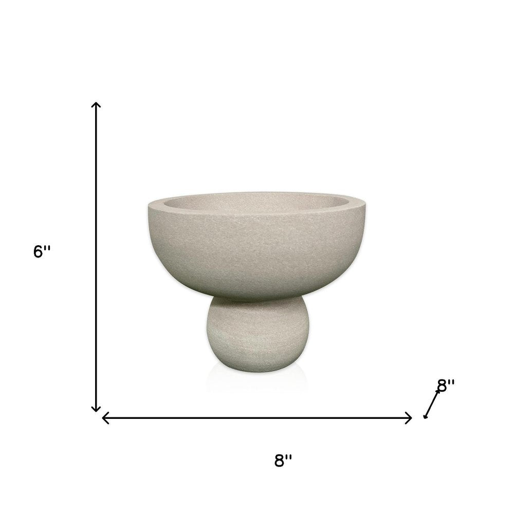 6" Cream Stone Decorative Bowl
