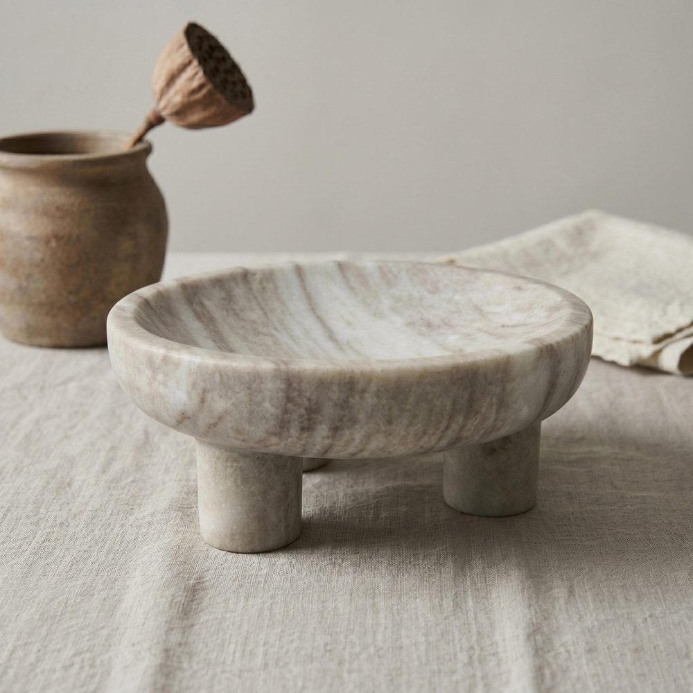 4" Gray Marble Decorative Bowl