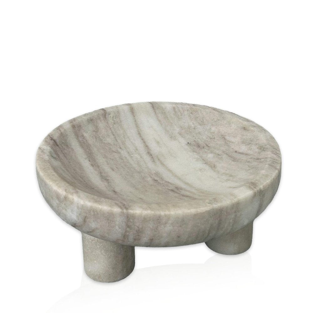 4" Gray Marble Decorative Bowl
