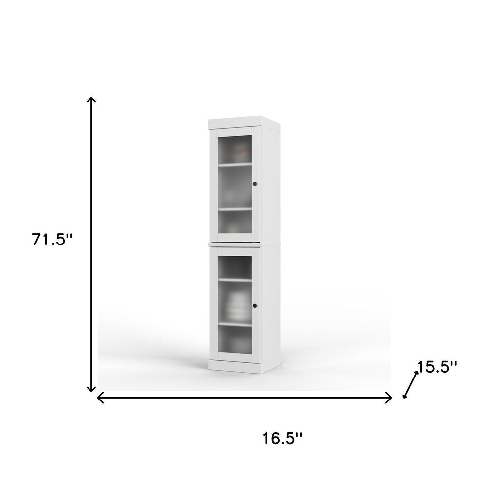 72" White Solid Wood Two Door Pantry Or Storage Closet