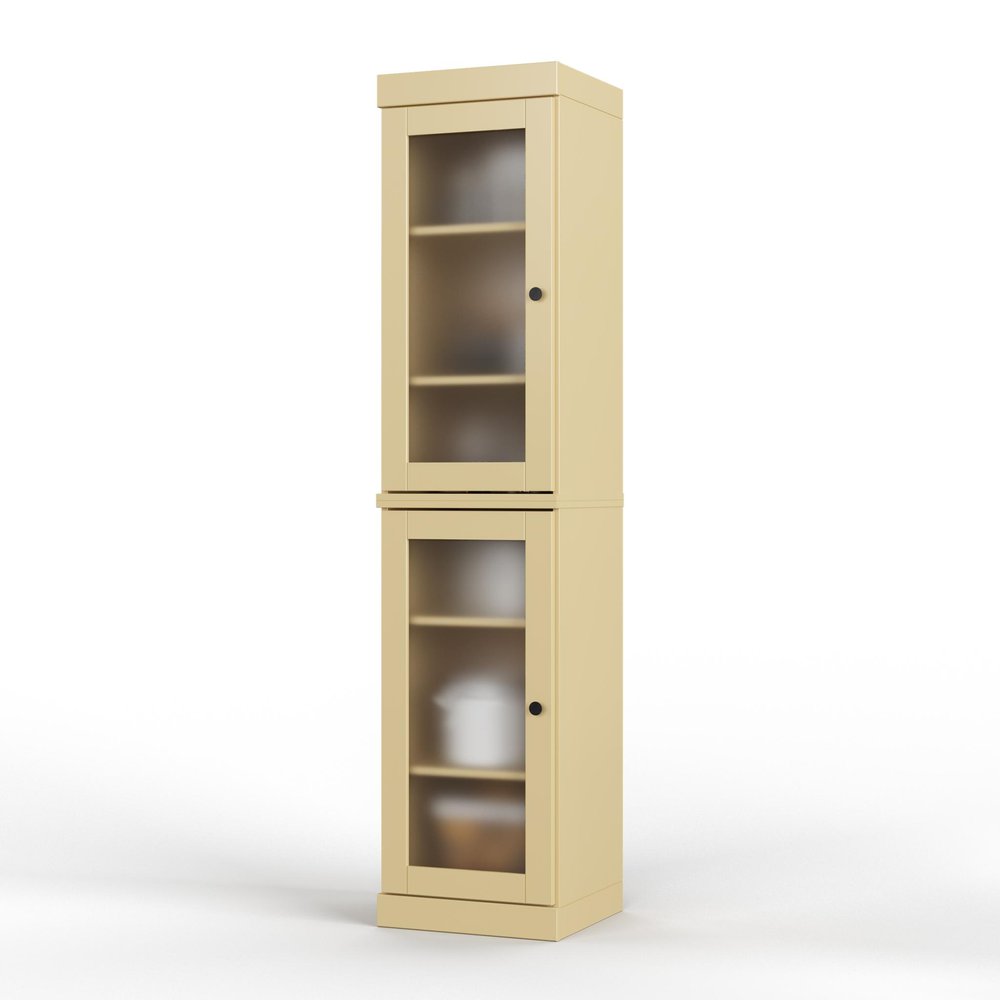 72" Yellow Solid Wood Two Door Pantry Or Storage Closet