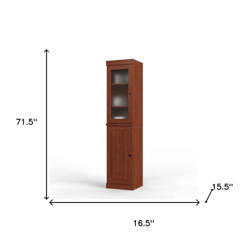 72" Coffee Solid Wood Two Door Pantry Or Storage Closet