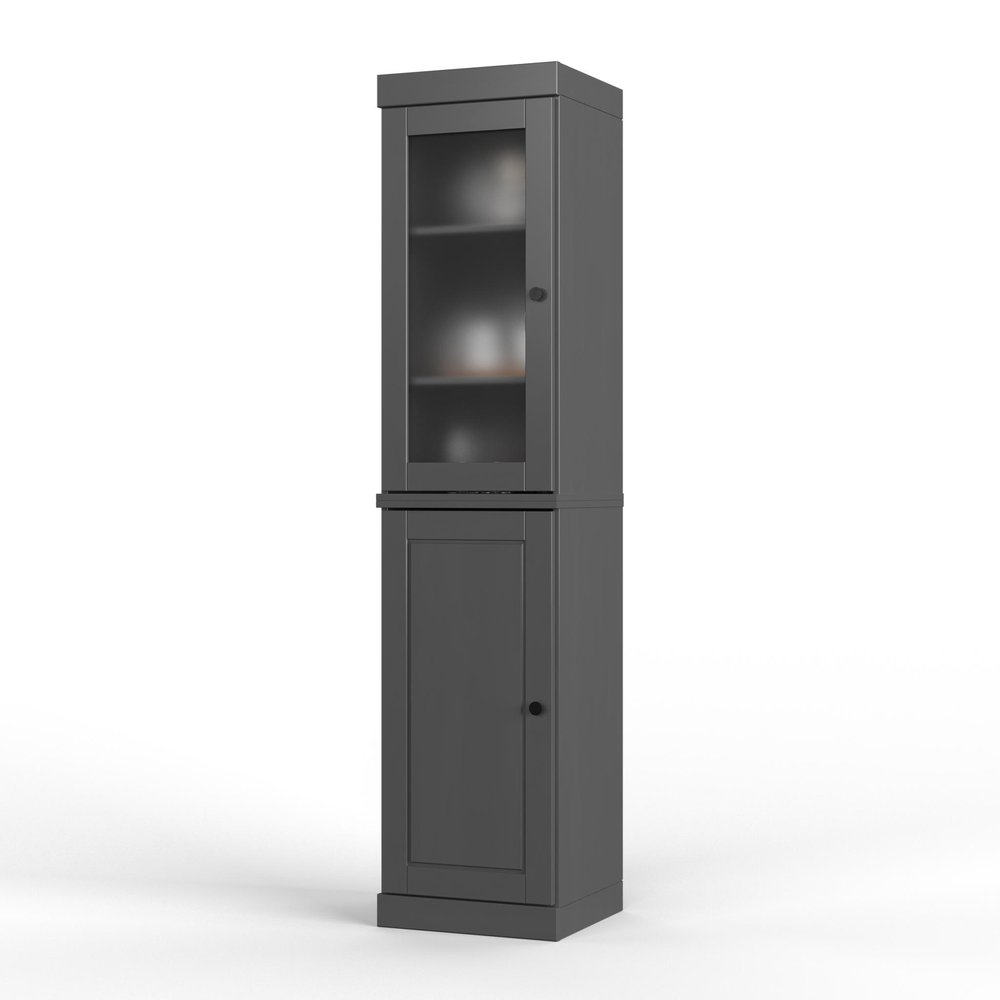 72" Gray Solid Wood Two Door Pantry Or Storage Closet
