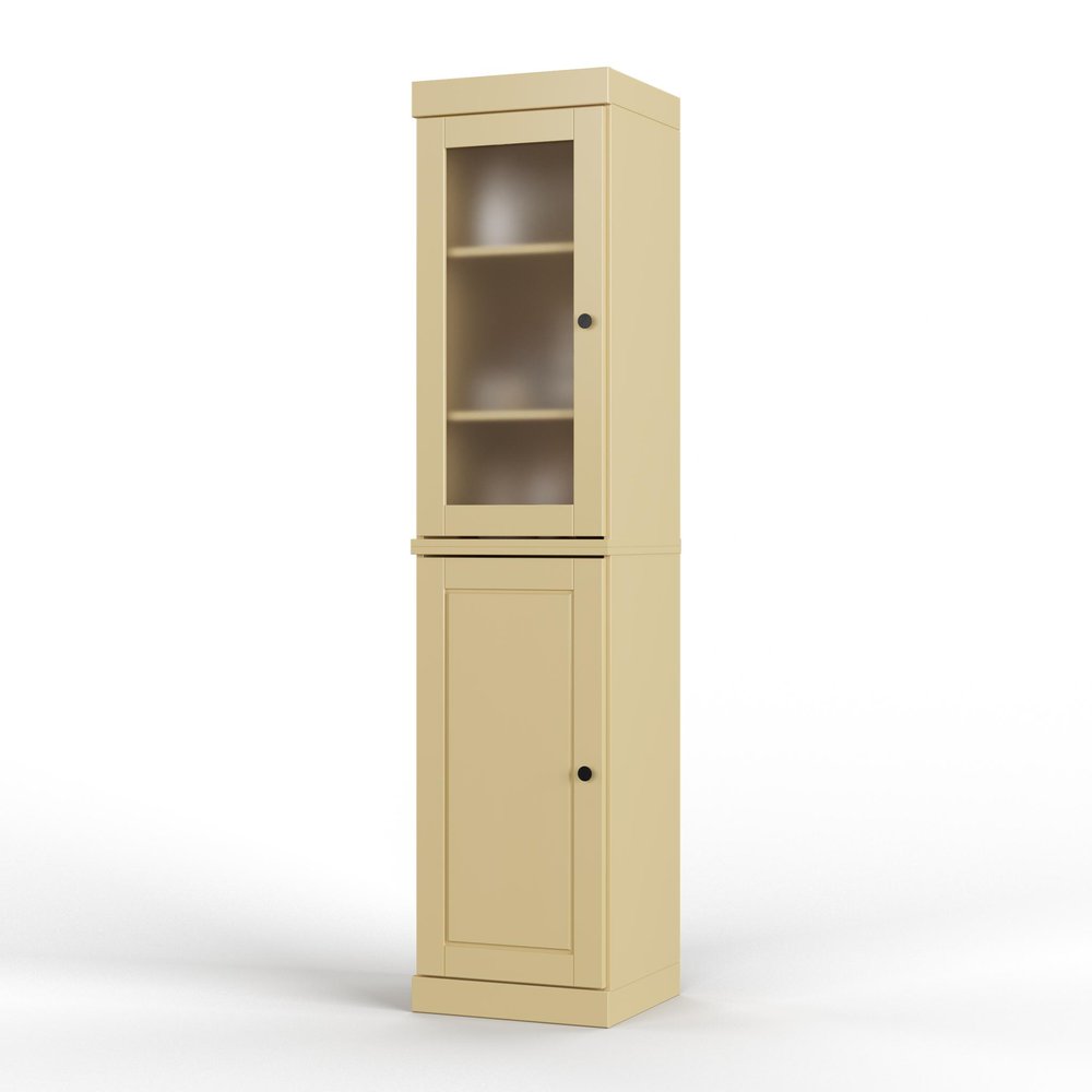 72" Yellow Solid Wood Two Door Pantry Or Storage Closet