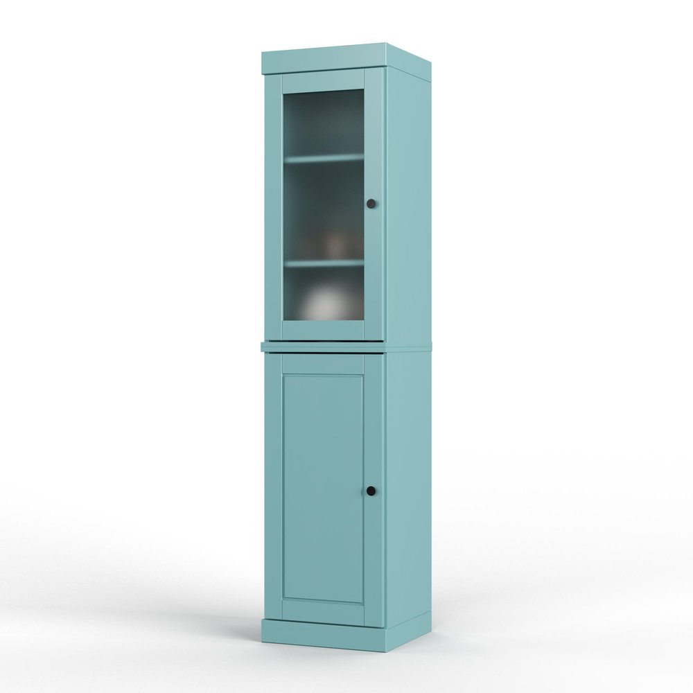 72" Aqua Solid Wood Two Door Pantry Or Storage Closet