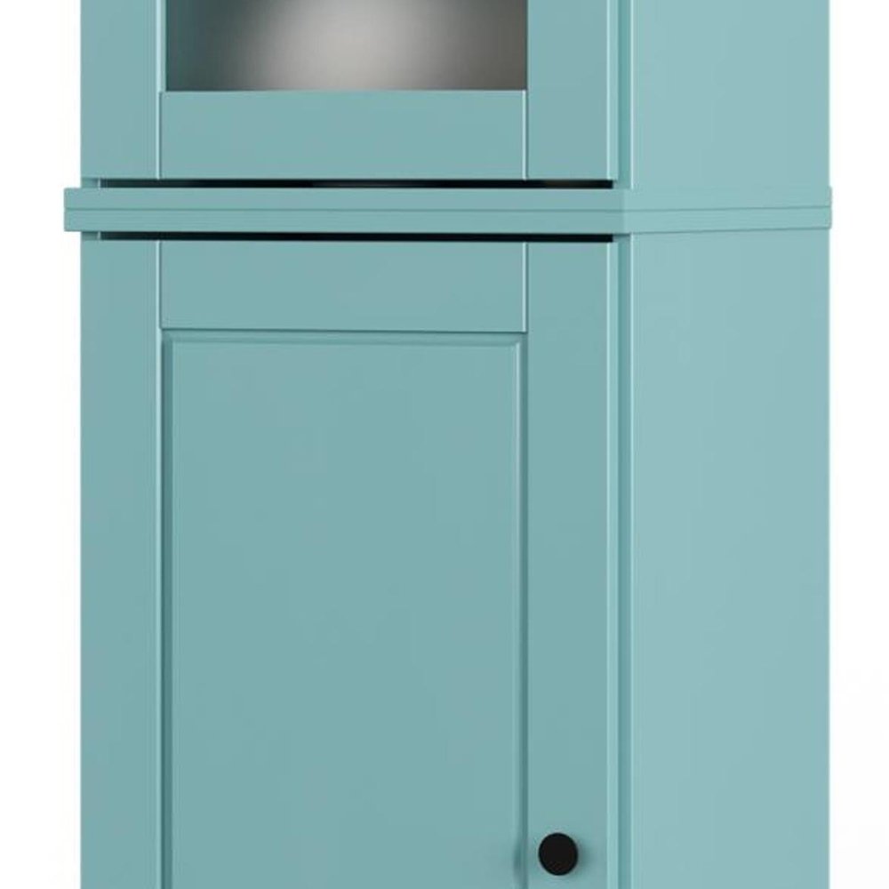 72" Aqua Solid Wood Two Door Pantry Or Storage Closet