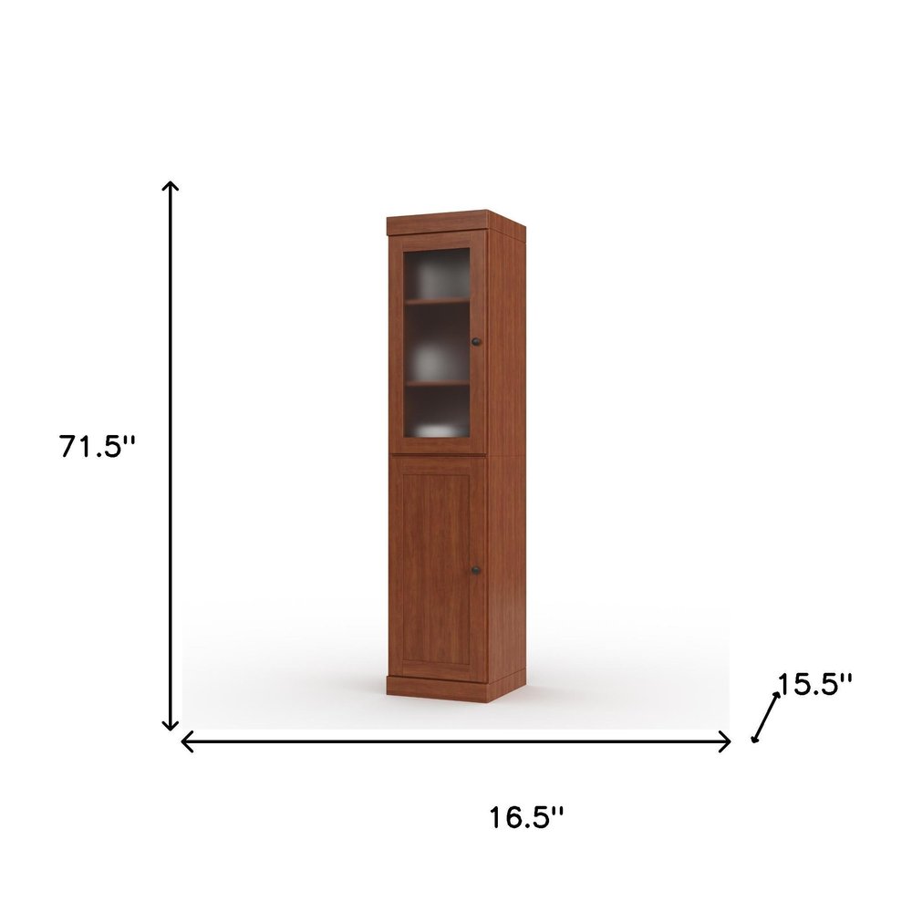 72" Coffee Solid Wood Two Door Pantry Or Storage Closet