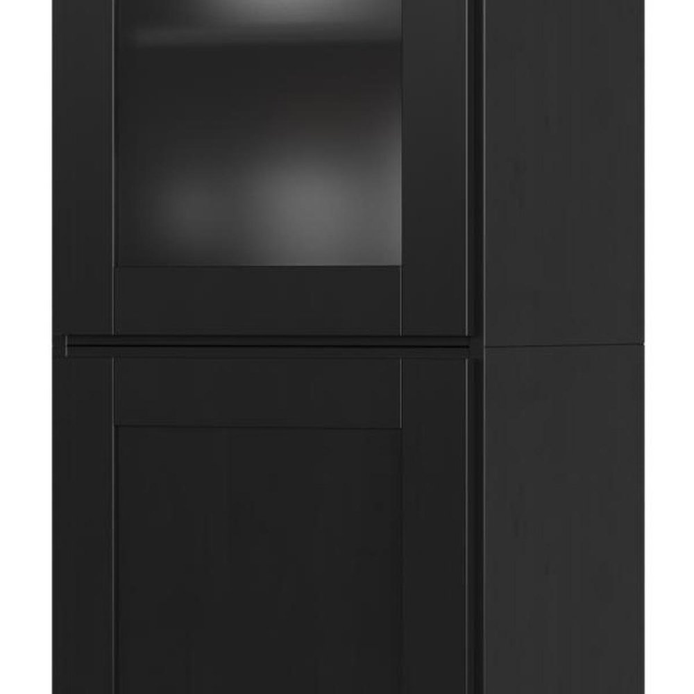 72" Black Solid Wood Two Door Pantry Or Storage Closet