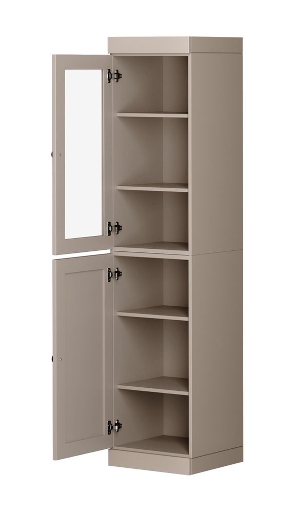 72" Beige Solid Wood Two Door Pantry Or Storage Closet