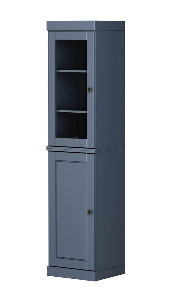72" French Blue Solid Wood Two Door Pantry Or Storage Closet