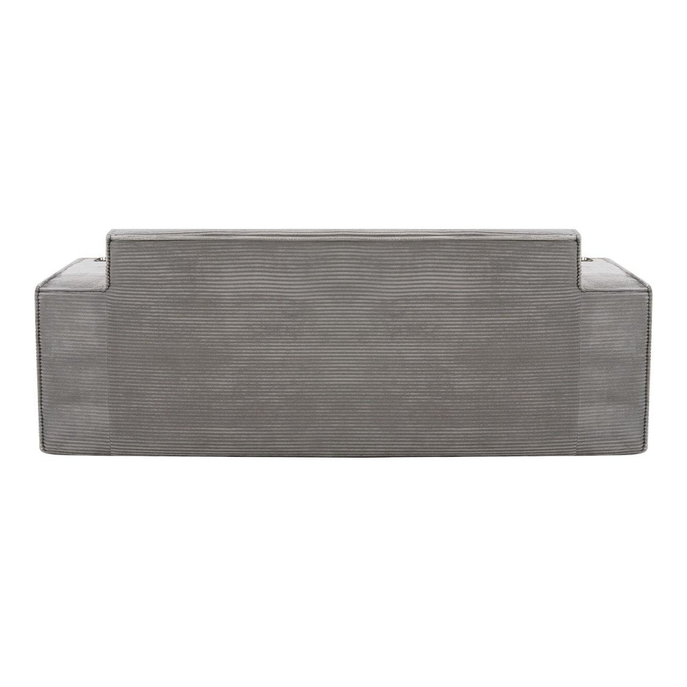 76" Gray Corduroy Loveseat and Toss Pillows