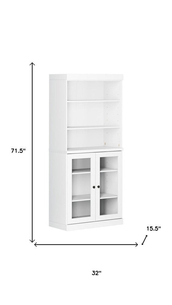 72" White Solid Wood Two Door Pantry Or Storage Closet