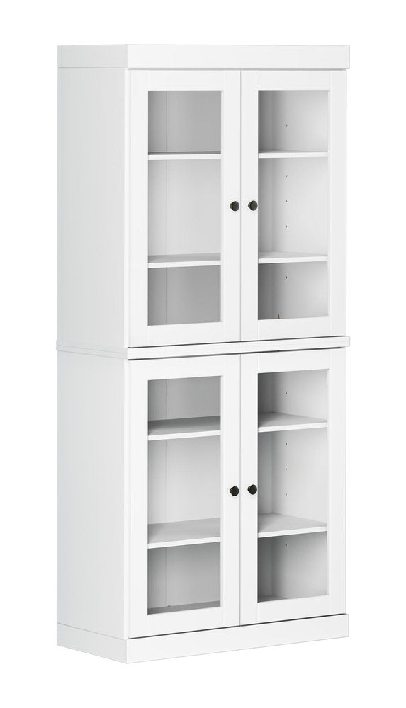 72" White Solid Wood Four Door Pantry Or Storage Closet