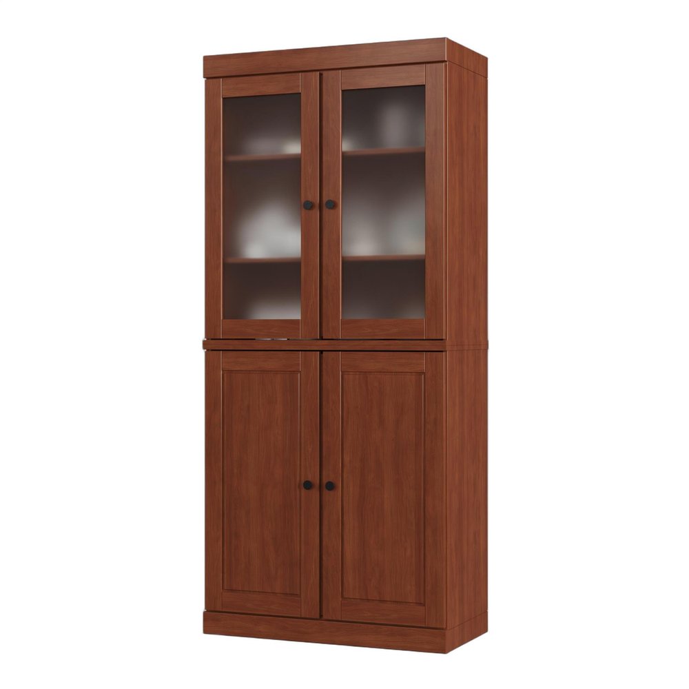 72" Coffee Solid Wood Four Door Pantry Or Storage Closet