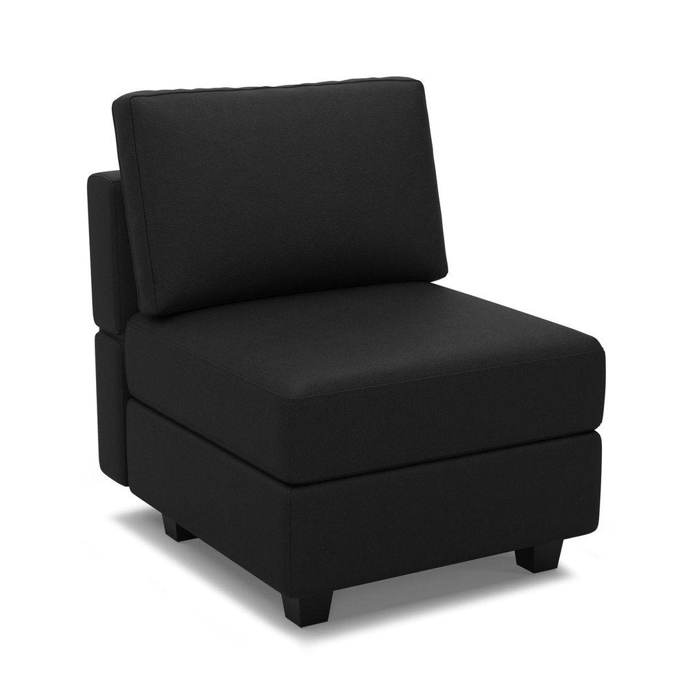 26" Black Faux Leather Lounge Chair With Storage