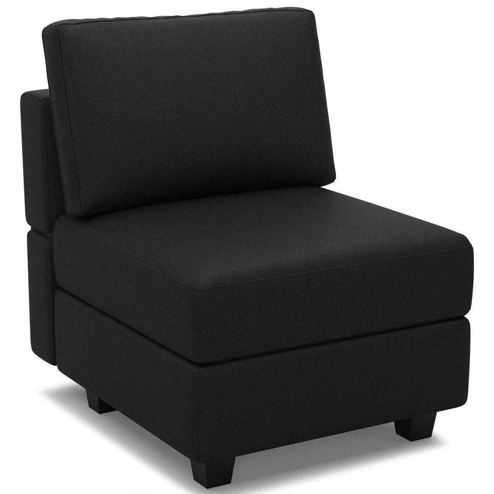 26" Black Faux Leather Lounge Chair With Storage