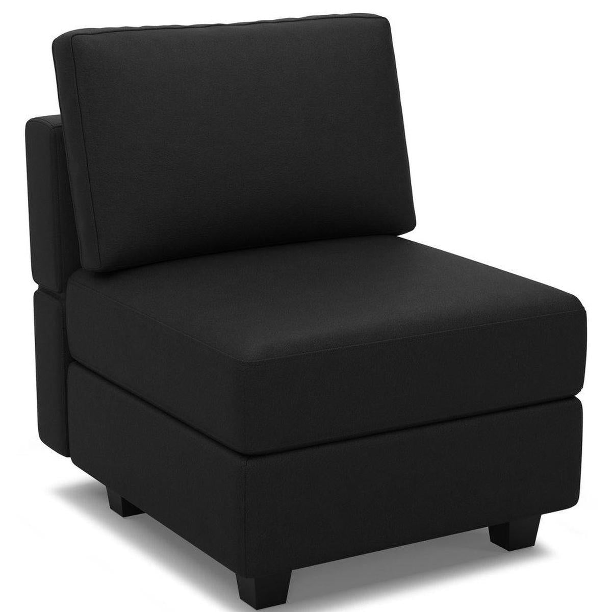 26" Black Faux Leather Lounge Chair With Storage