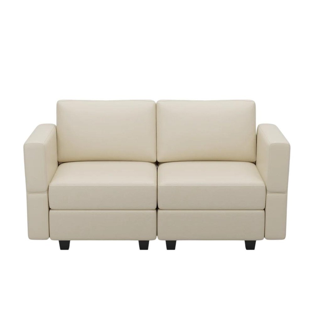 64" Black Faux Leather Loveseat With Storage