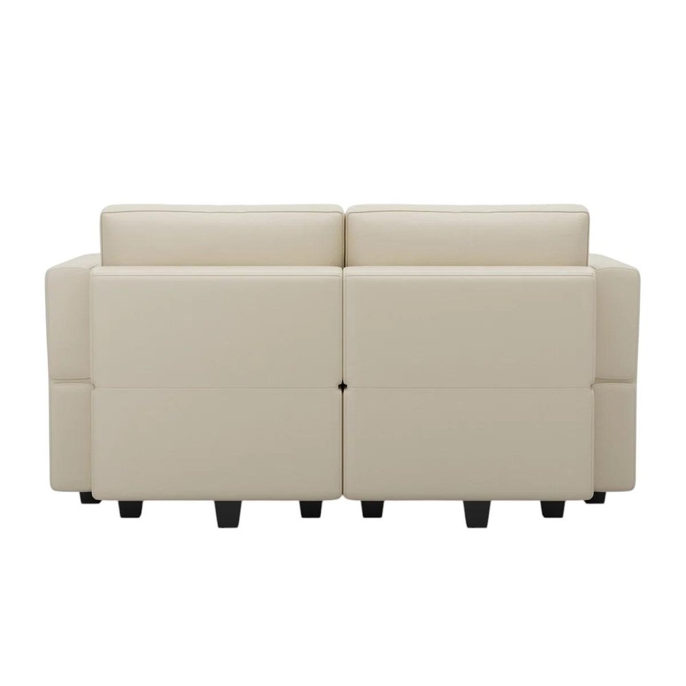 64" Black Faux Leather Loveseat With Storage