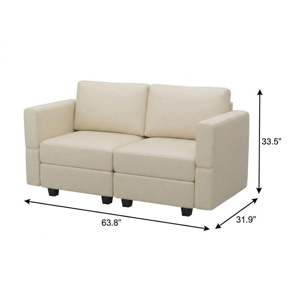 64" Black Faux Leather Loveseat With Storage