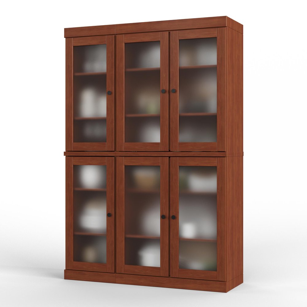 72" Coffee Solid Wood Six Door Pantry Or Storage Closet