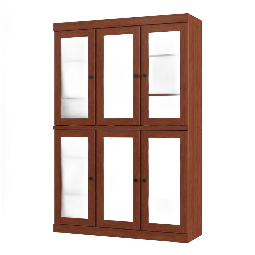 72" Coffee Solid Wood Six Door Pantry Or Storage Closet