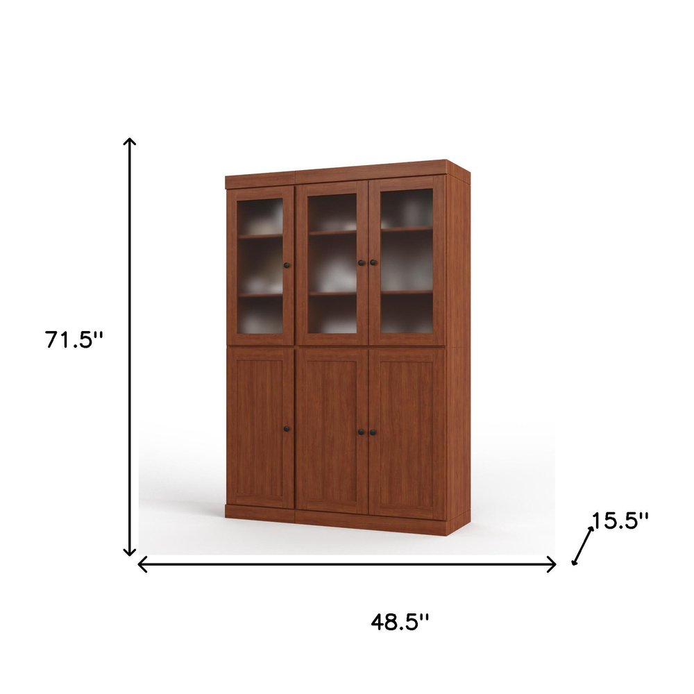 72" Coffee Solid Wood Six Door Pantry Or Storage Closet