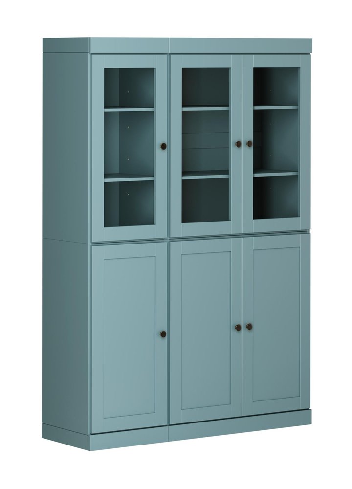 72" Aqua Solid Wood Six Door Pantry Or Storage Closet
