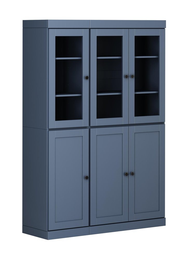 72" French Blue Solid Wood Six Door Pantry Or Storage Closet