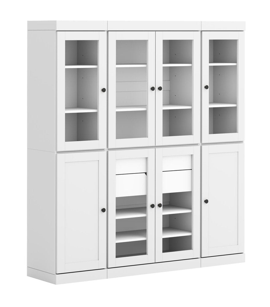 72" White Solid Wood 8 Two Drawer Pantry Or Storage Closet