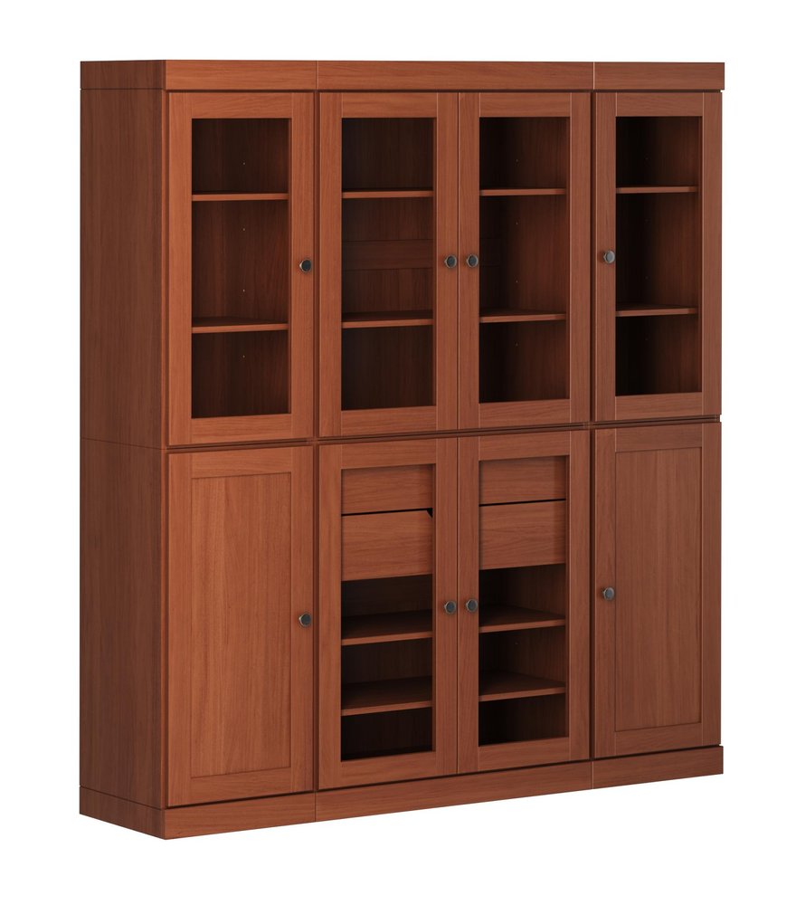 72" Coffee Solid Wood 8 Two Drawer Pantry Or Storage Closet