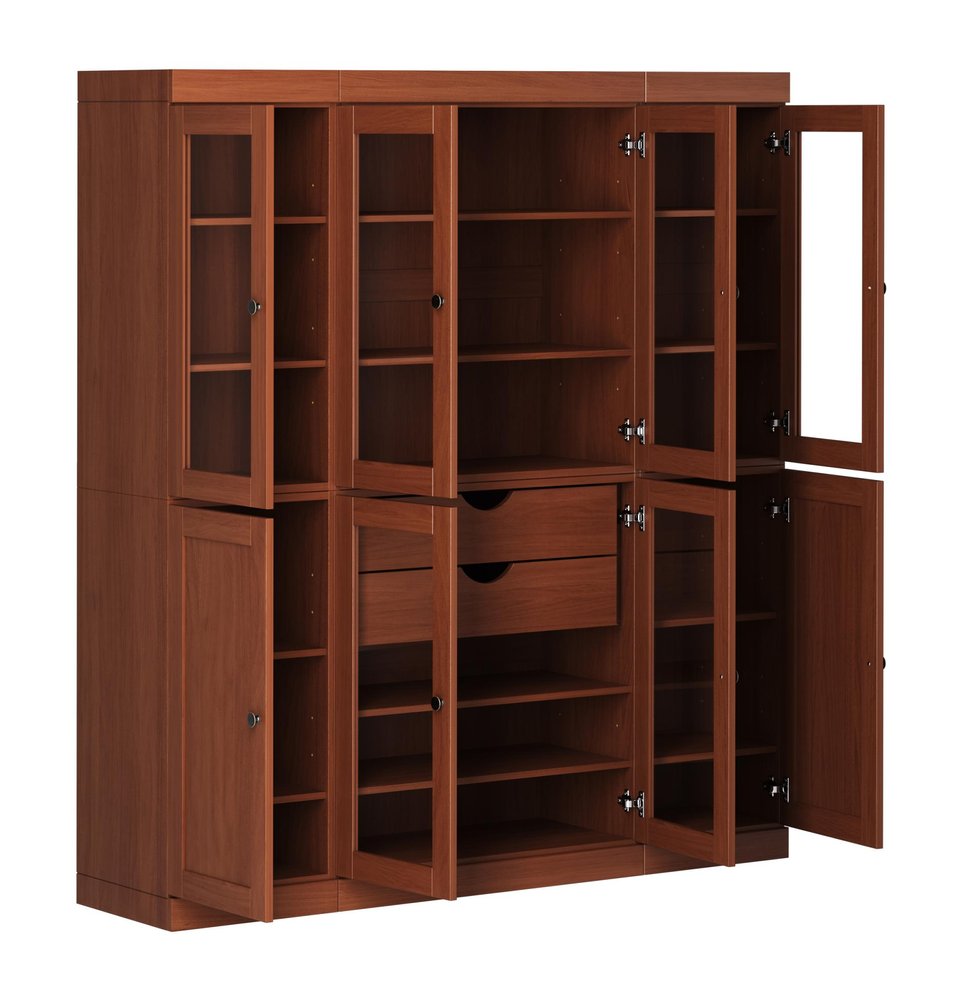 72" Coffee Solid Wood 8 Two Drawer Pantry Or Storage Closet