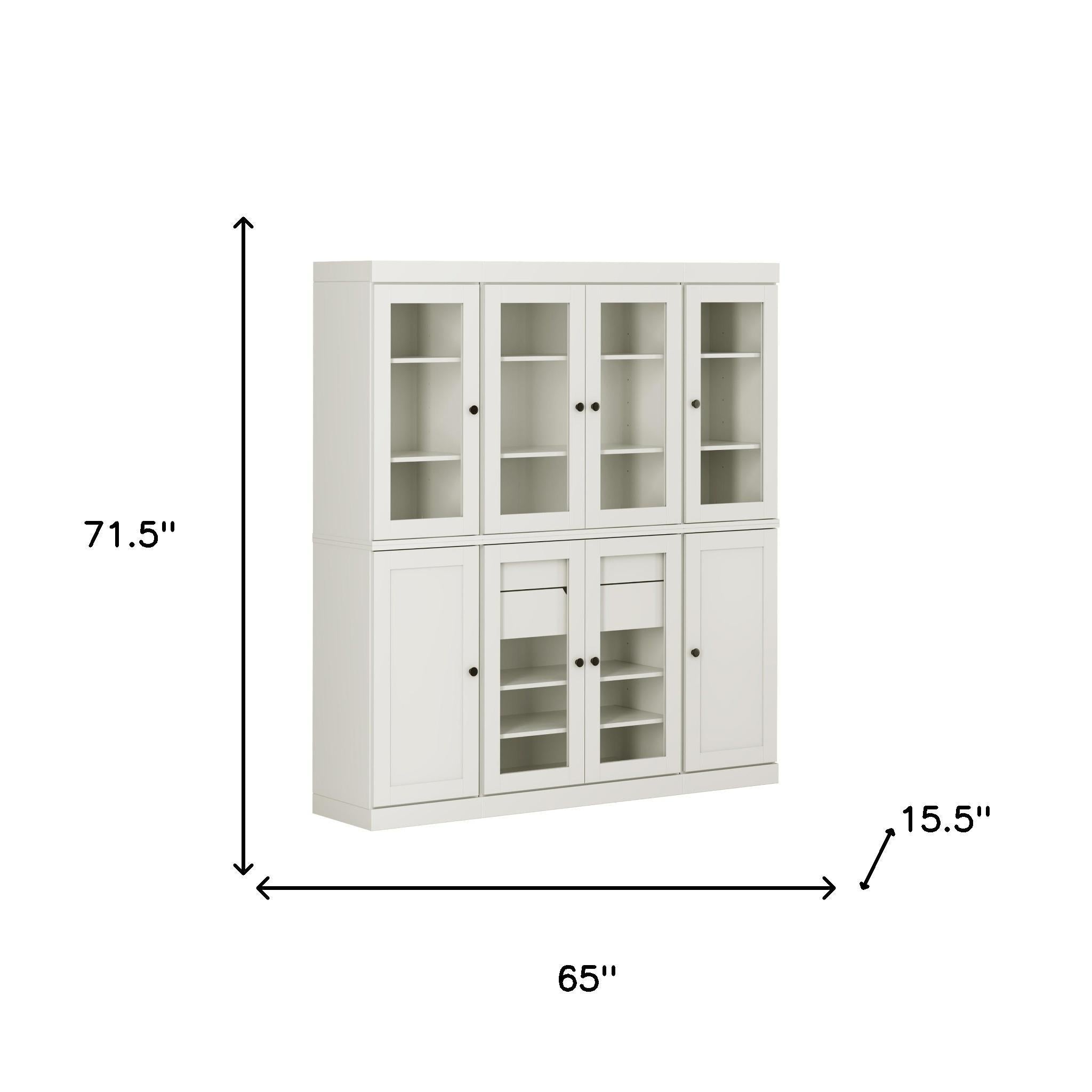 72" Off White Solid Wood 8 Two Drawer Pantry Or Storage Closet