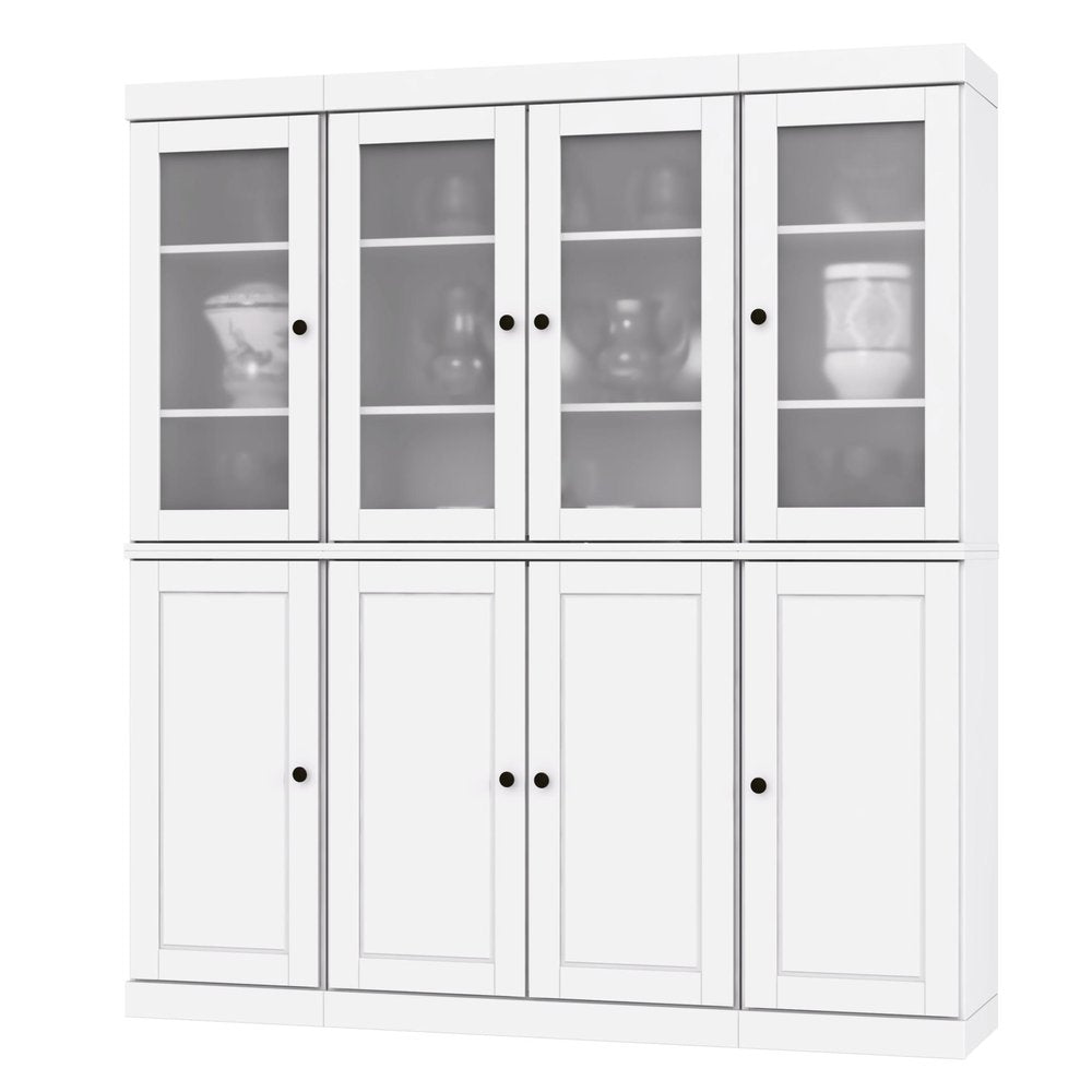 72" White Solid Wood 8 Two Drawer Pantry Or Storage Closet
