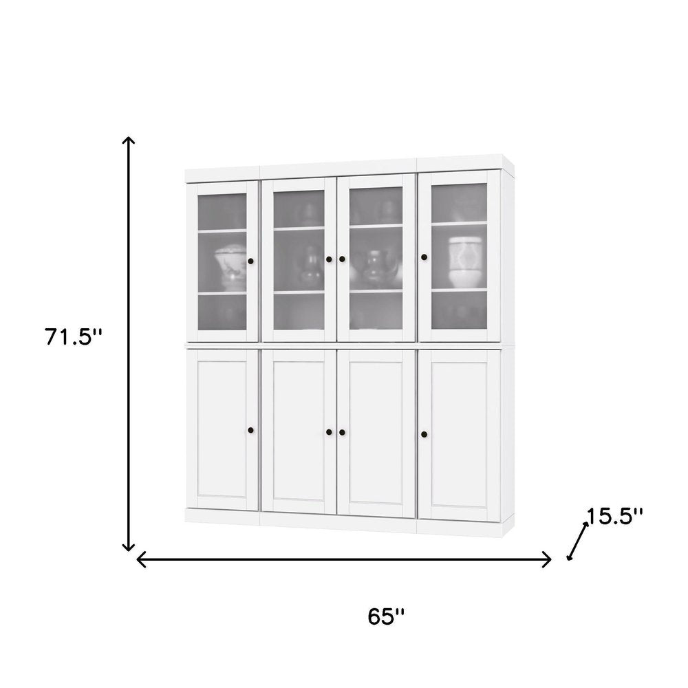 72" White Solid Wood 8 Two Drawer Pantry Or Storage Closet