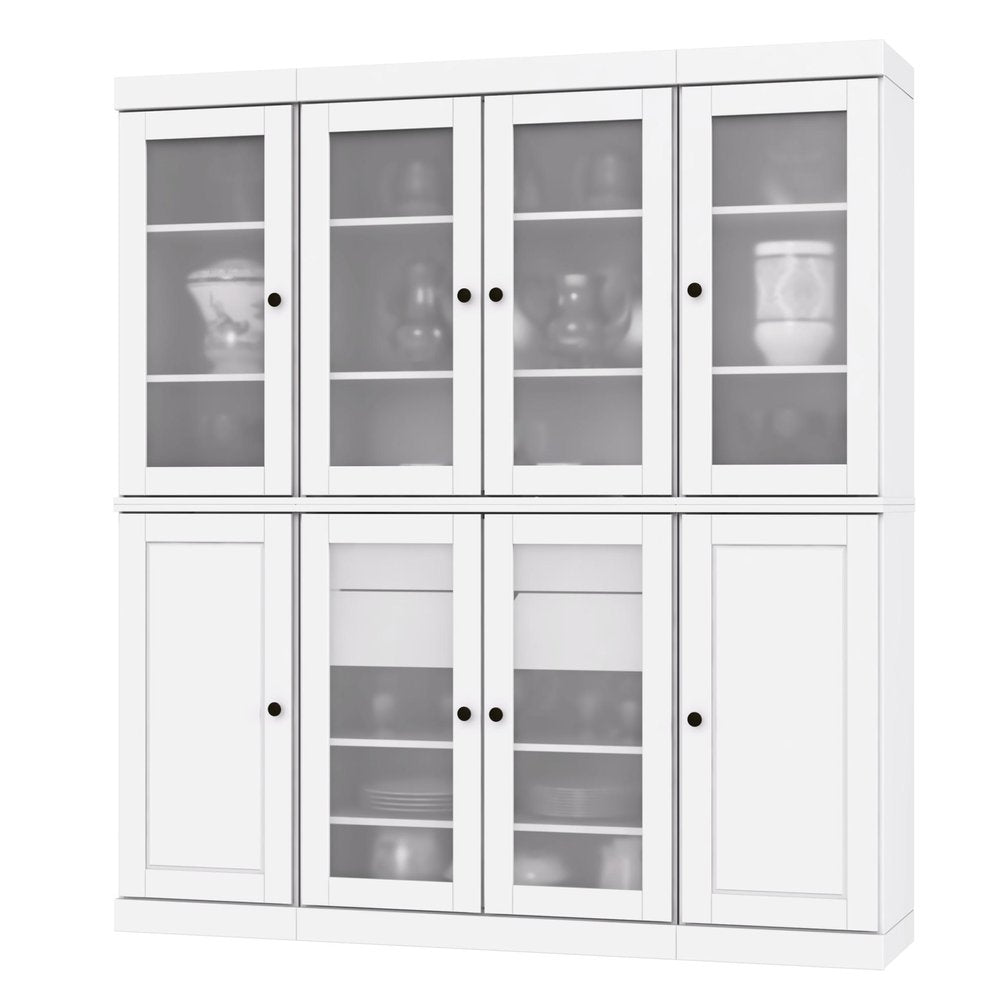 72" White Solid Wood 8 Two Drawer Pantry Or Storage Closet