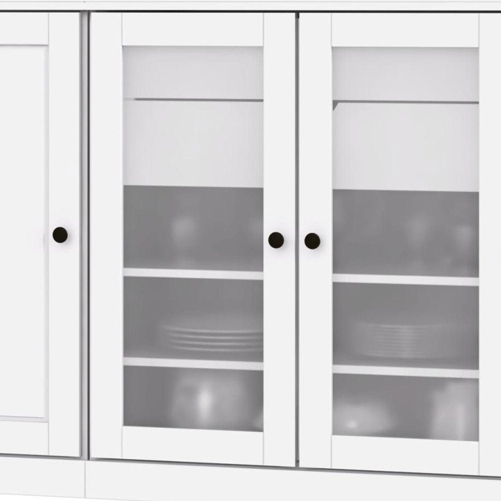72" White Solid Wood 8 Two Drawer Pantry Or Storage Closet