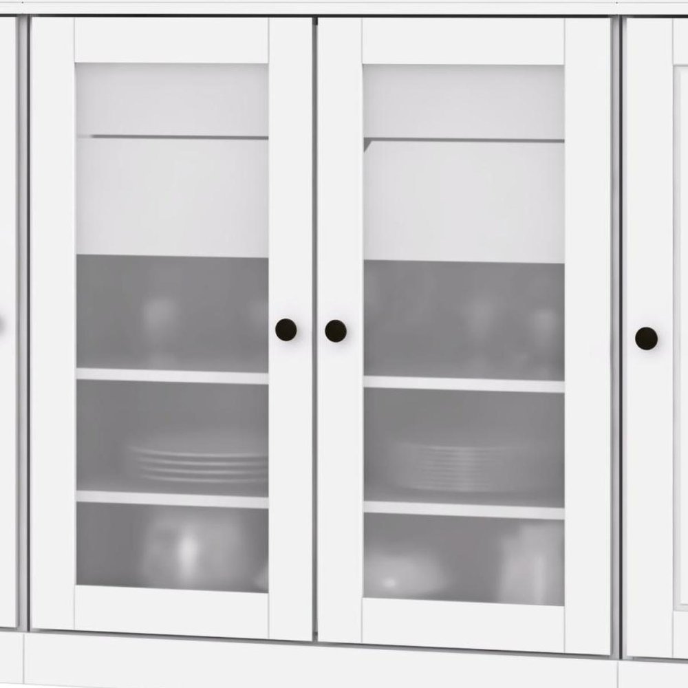72" White Solid Wood 8 Two Drawer Pantry Or Storage Closet