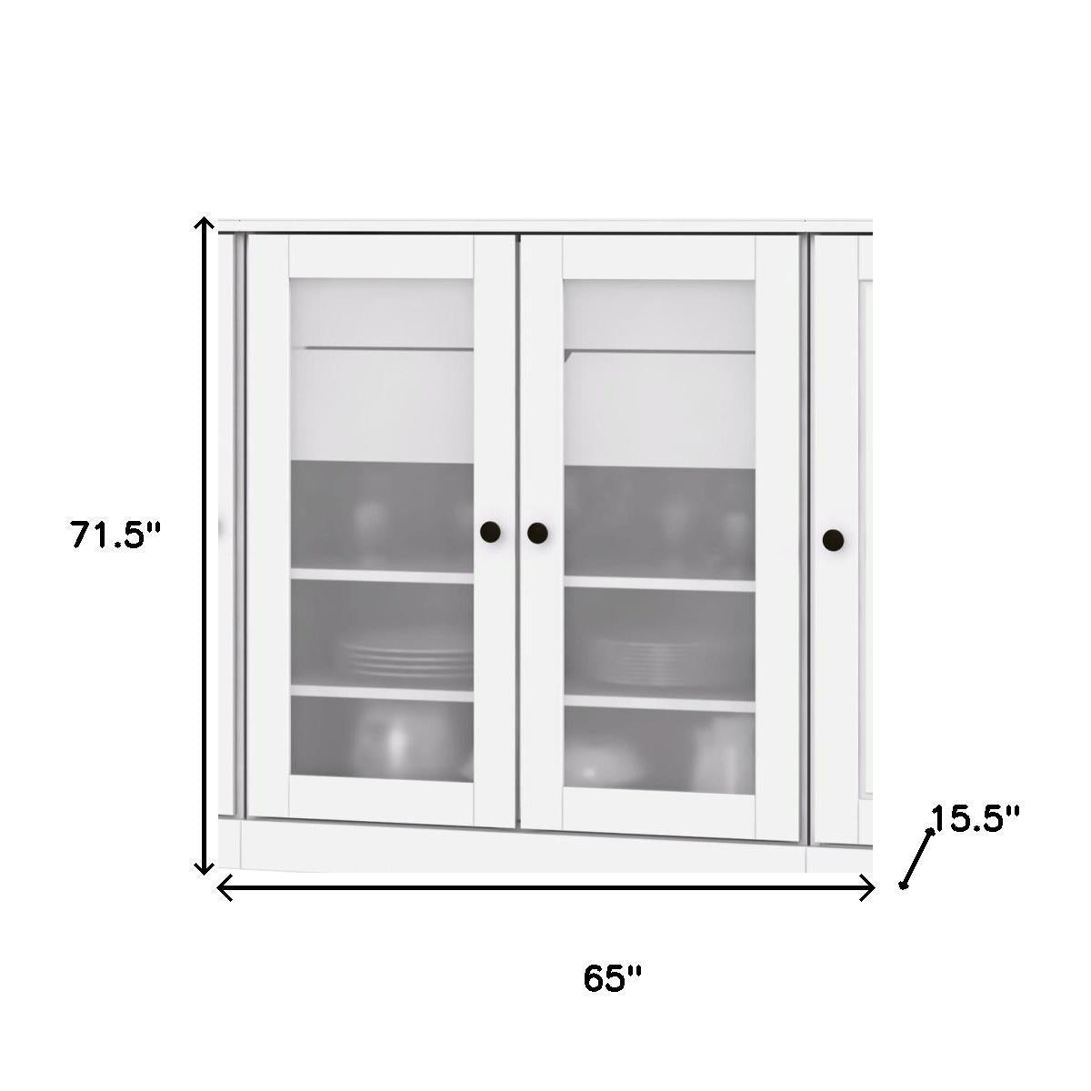 72" White Solid Wood 8 Two Drawer Pantry Or Storage Closet