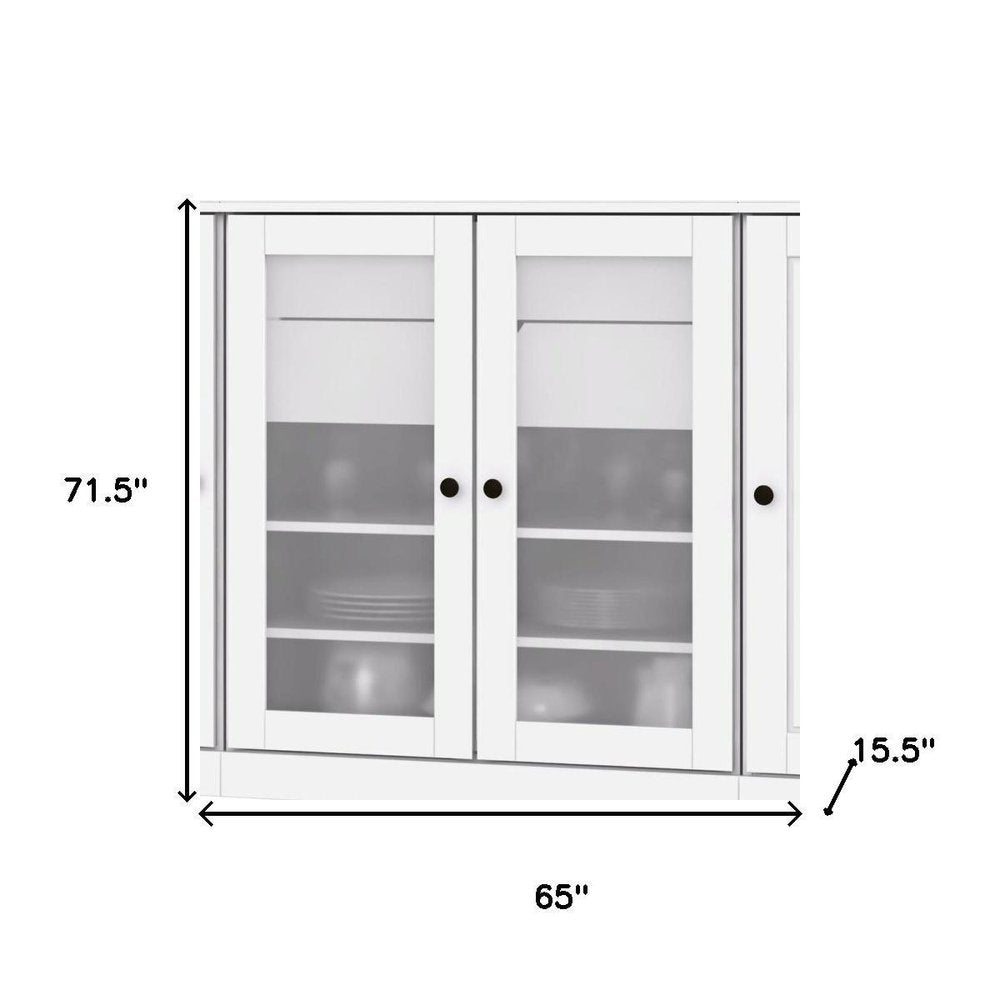 72" White Solid Wood 8 Two Drawer Pantry Or Storage Closet